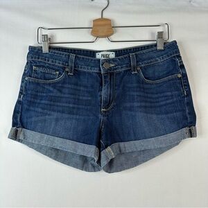 Paige Denim Shorts 27 Blue Jimmy Jimmy Short Rolled Cuff Cuffed Distressed